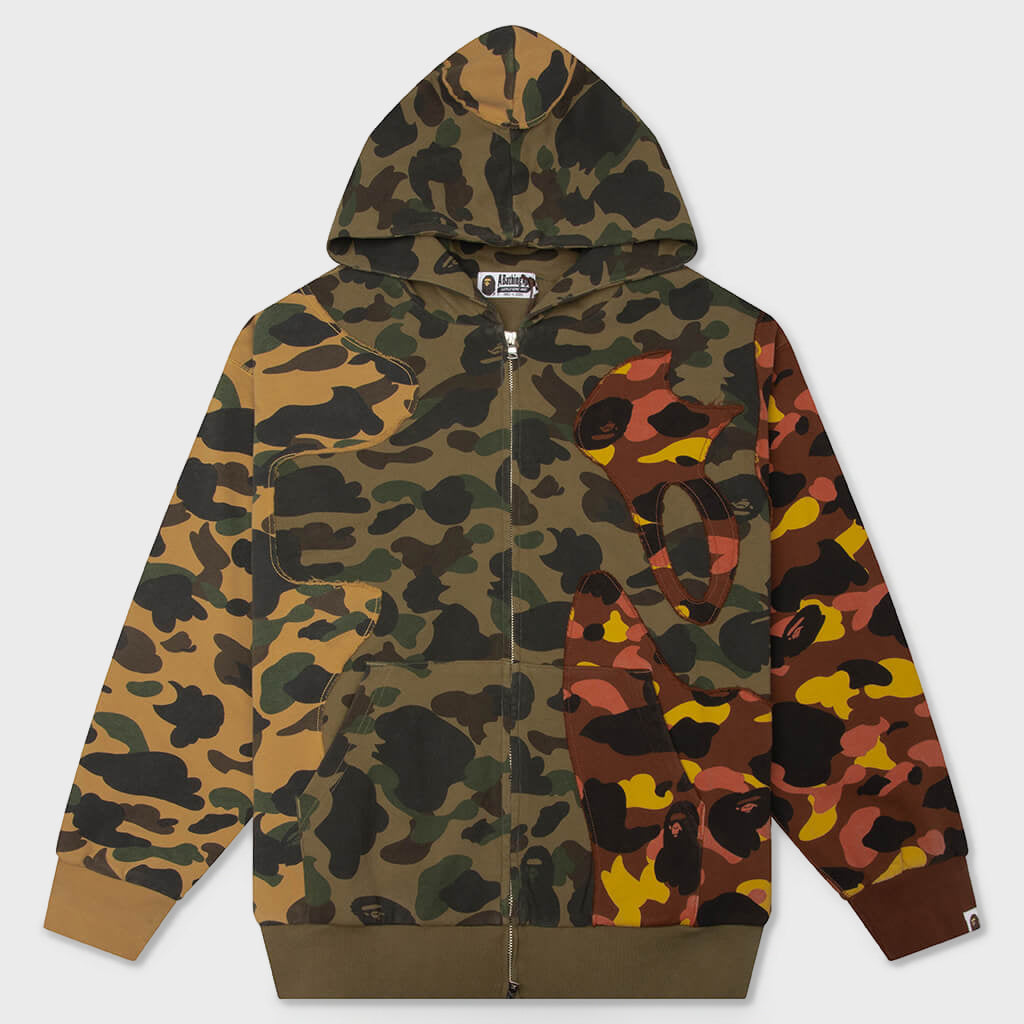 1st Camo Upcycled Relaxed Fit Full Zip Hoodie - Multi – Feature