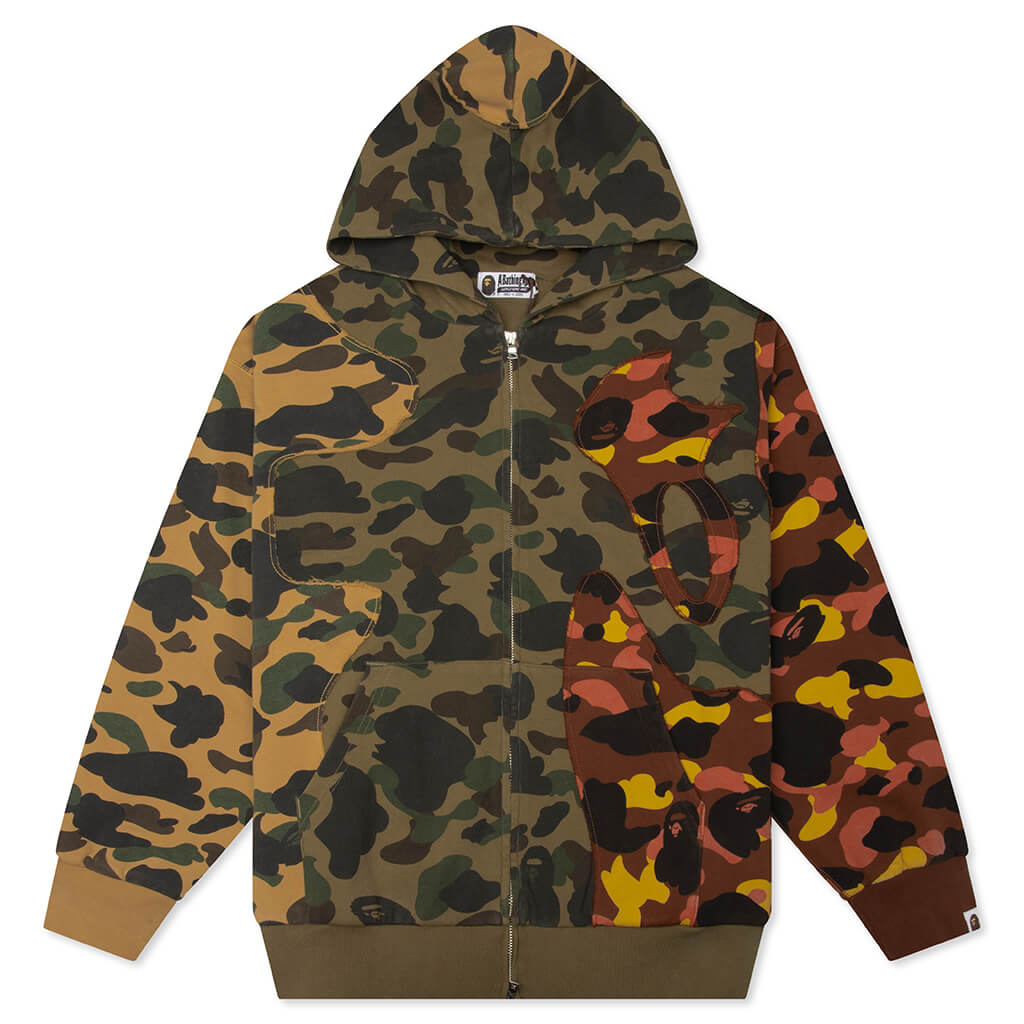 1st Camo Upcycled Relaxed Fit Full Zip Hoodie - Multi – Feature