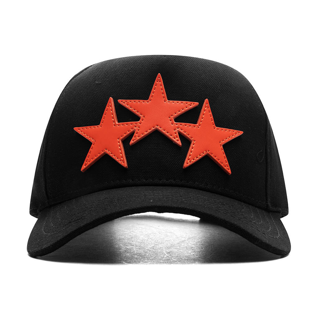 3 Star Canvas Hat - Black Orange – Feature display picture 1