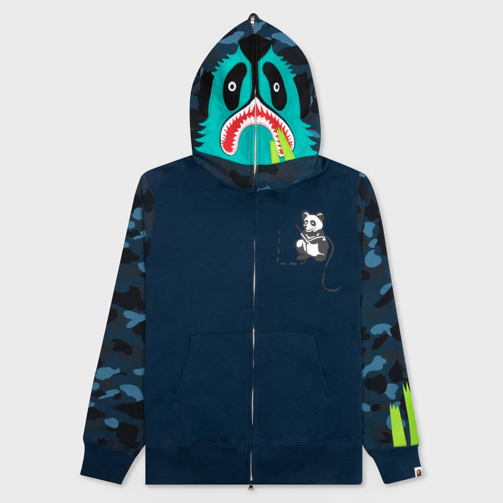 Color Camo Panda Full Zip Hoodie - Navy – Feature