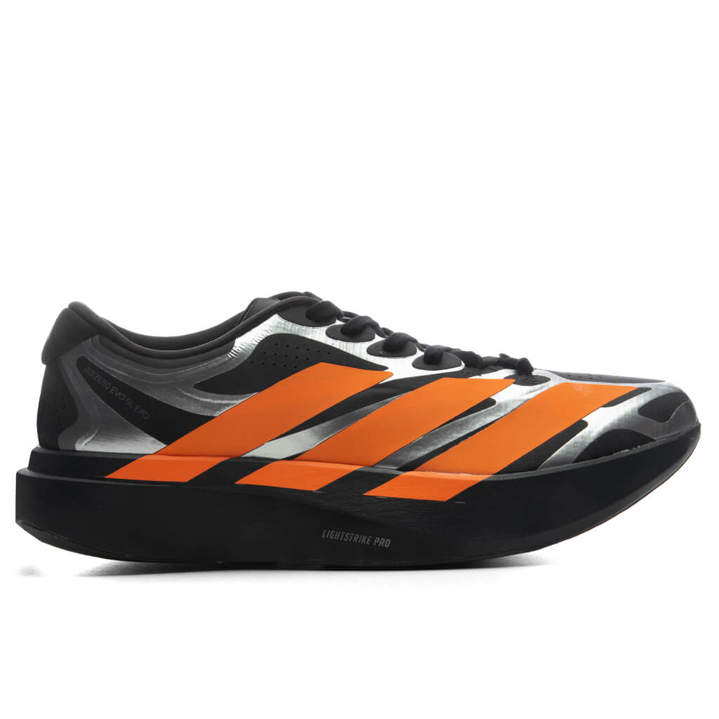 Adizero Evo SL EXO - Carbon/Lucid Orange/Silver Metallic – Feature