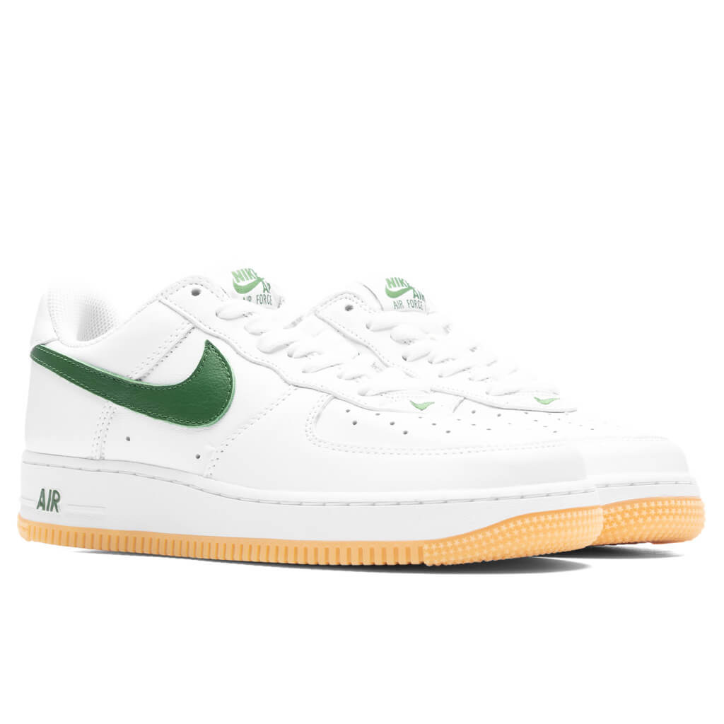 Nike AIR FORCE 1 LOW RETRO Green/White - WHITE/FOREST GREEN-GUM YELLOW
