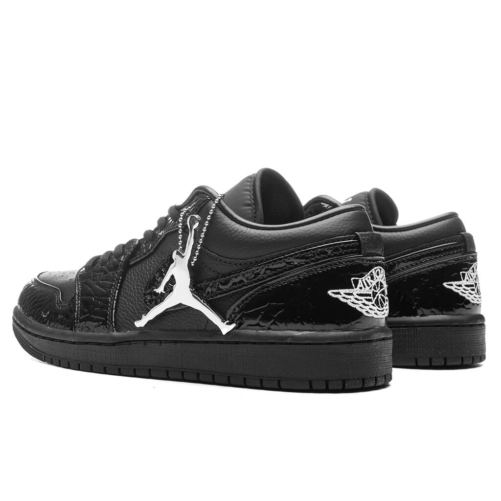 Women's Air Jordan 1 Low SE - Black/Black/White/Metallic Silver – Feature