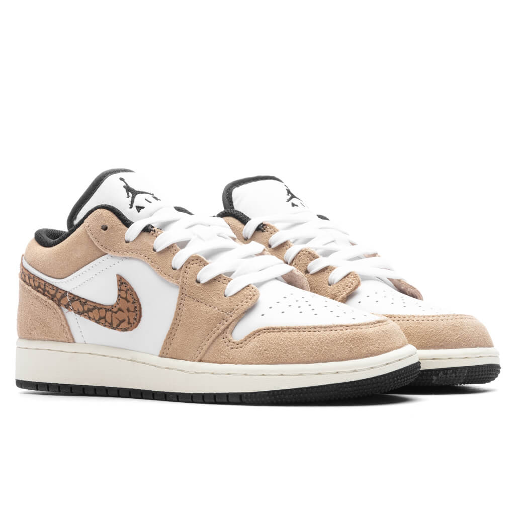 Air Jordan 1 Low SE (GS) - Hemp/Light British Tan/White â Feature