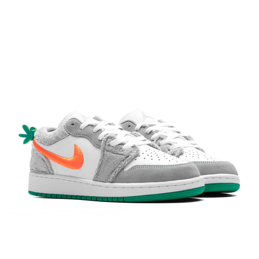 Air Jordan 1 Low SE 'Rabbit' (GS) - Light Smoke Grey/Total Orange/Whit â Feature