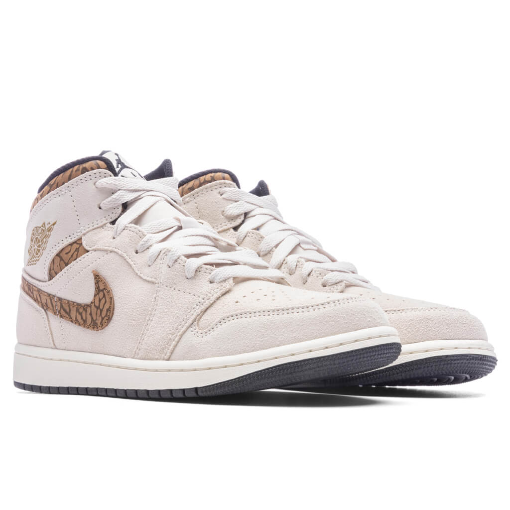 Air Jordan 1 Mid SE - Light Orewood Brown/Metallic Gold/White – Feature
