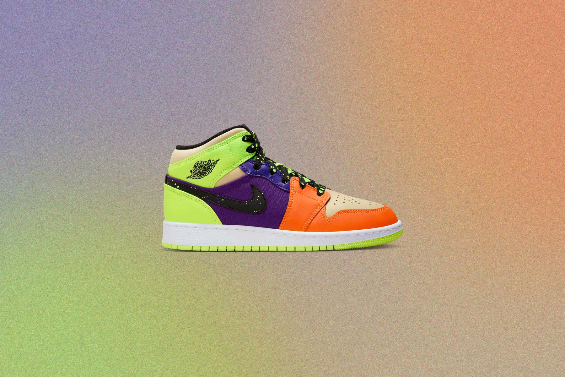 Air Jordan 1 Mid SE (GS) - Volt/Black/Vivid Orange â Feature