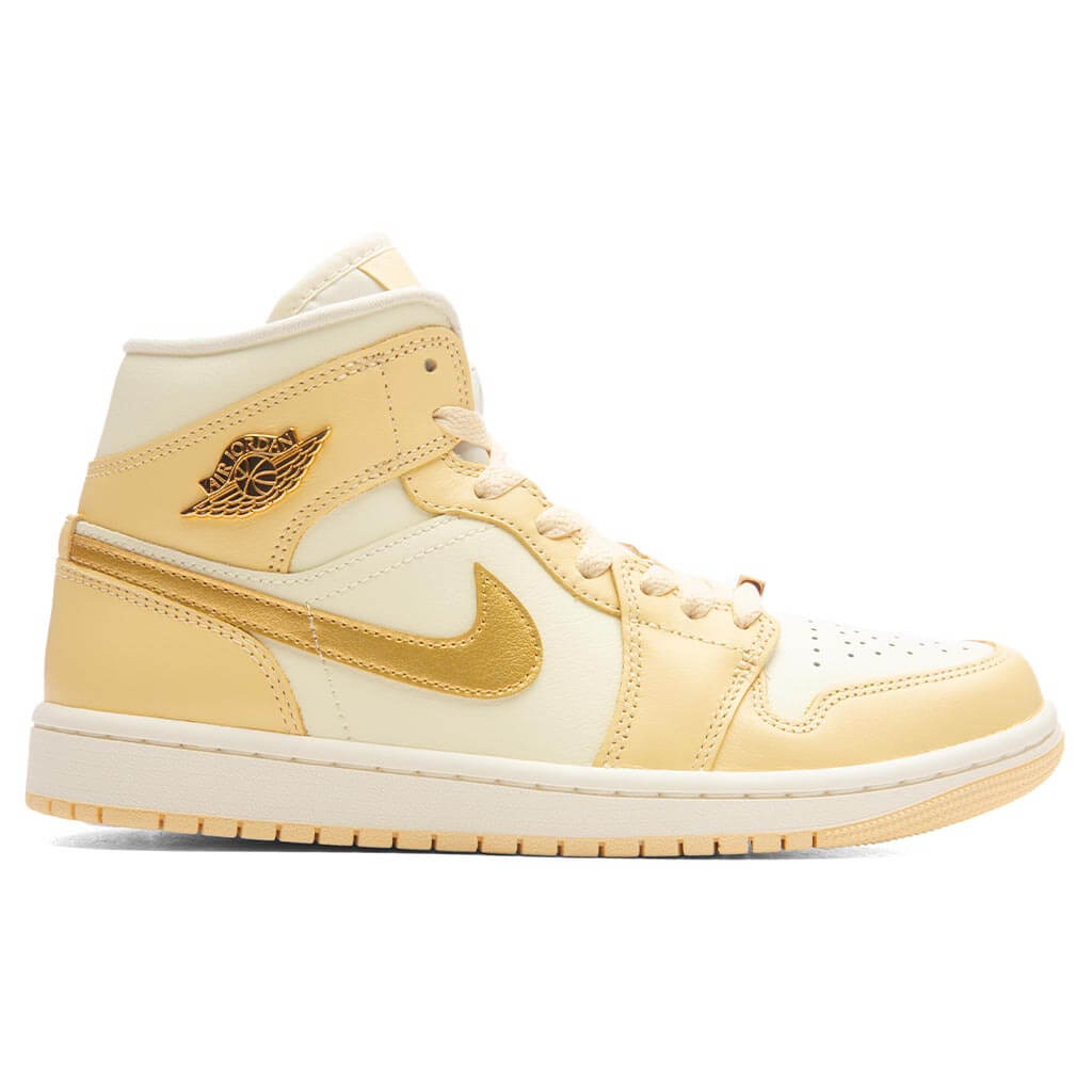 Women's Air Jordan 1 Mid SE - Pale Vanilla/Metallic Gold/Coconut