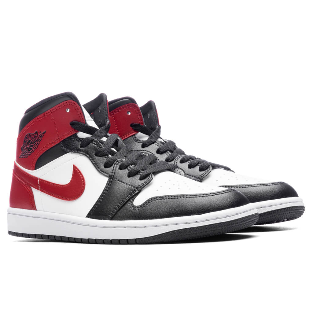 Aj1 black white hot sale sail gym red