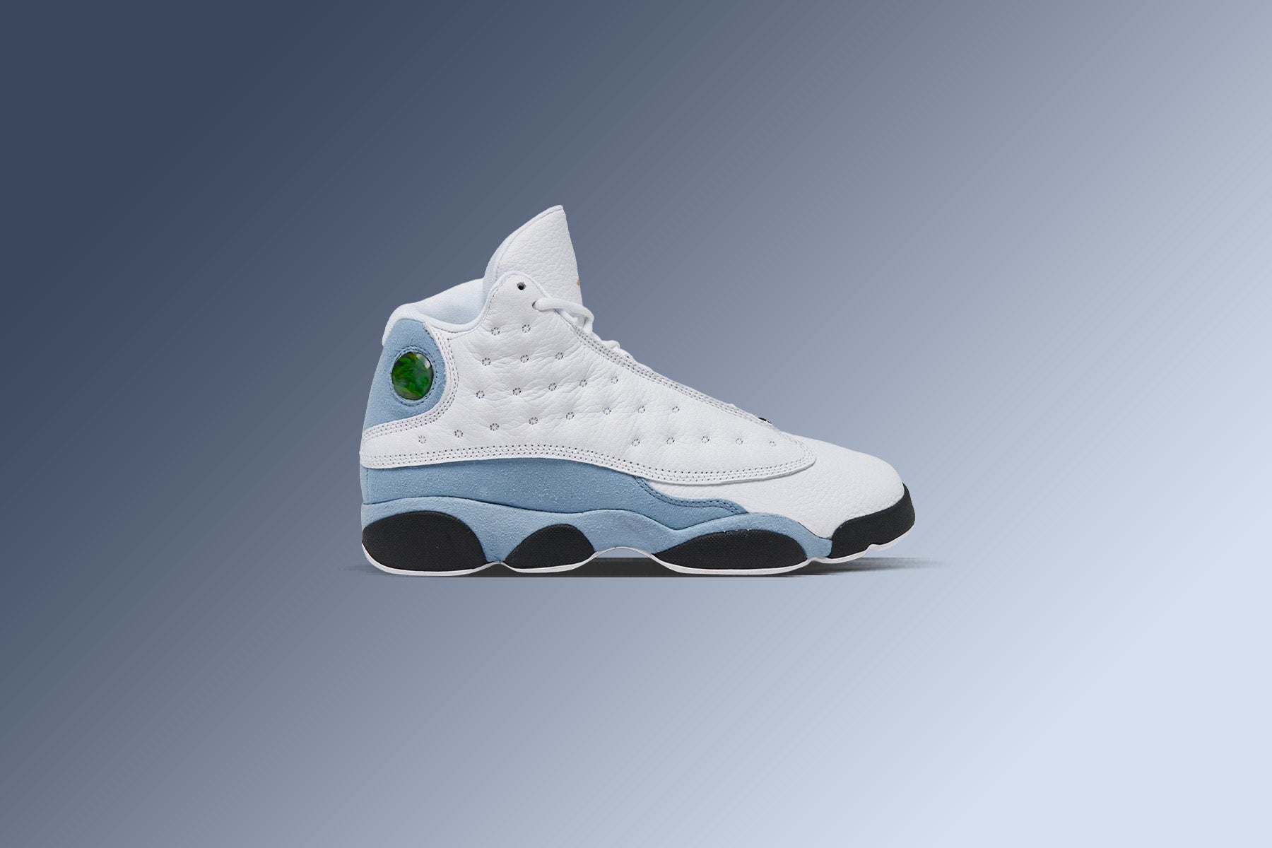 Blue Grey All White Jordan 13 Air Jordan 13 Retro (GS) White