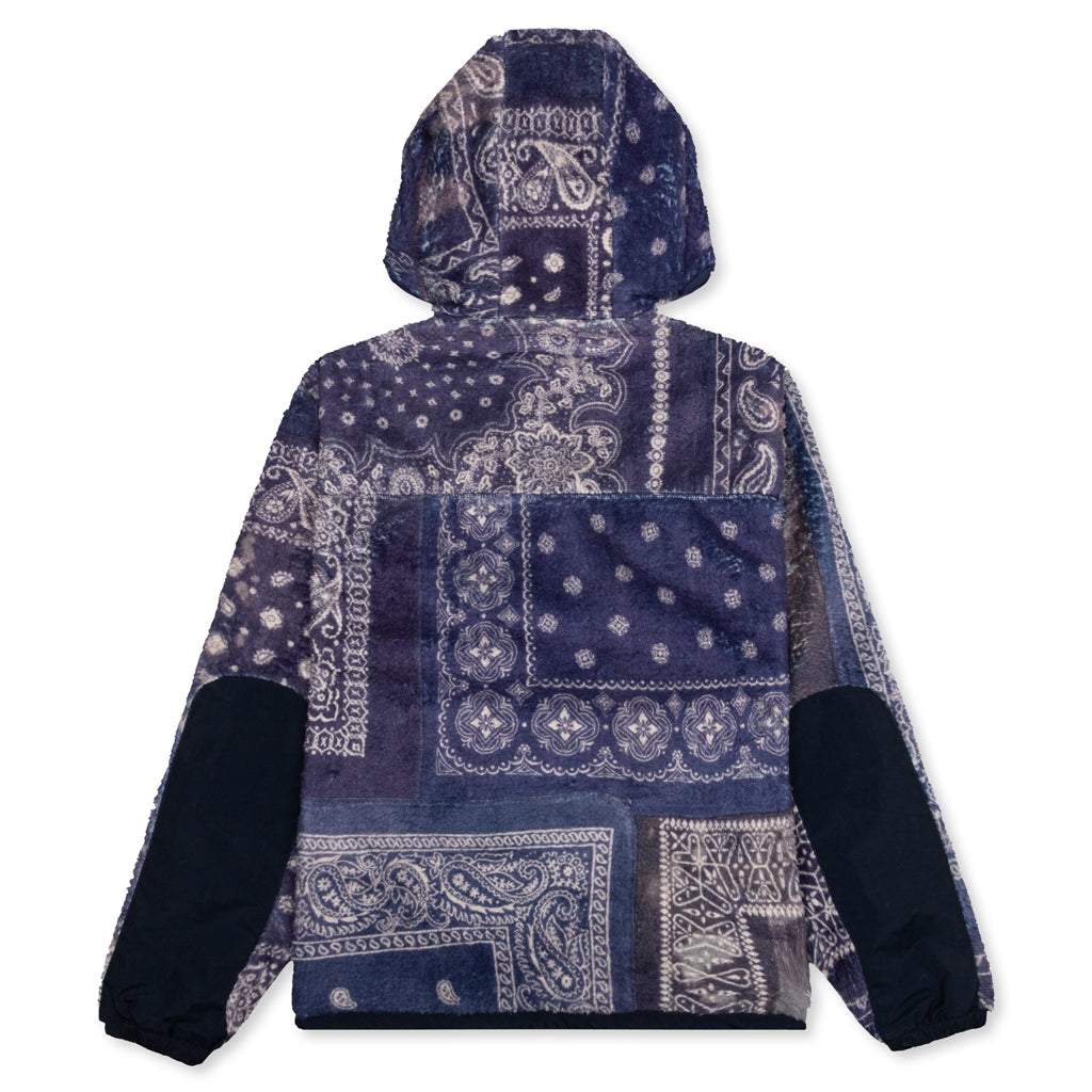 Bandana Pattern Fleece Jacket - Navy – Feature