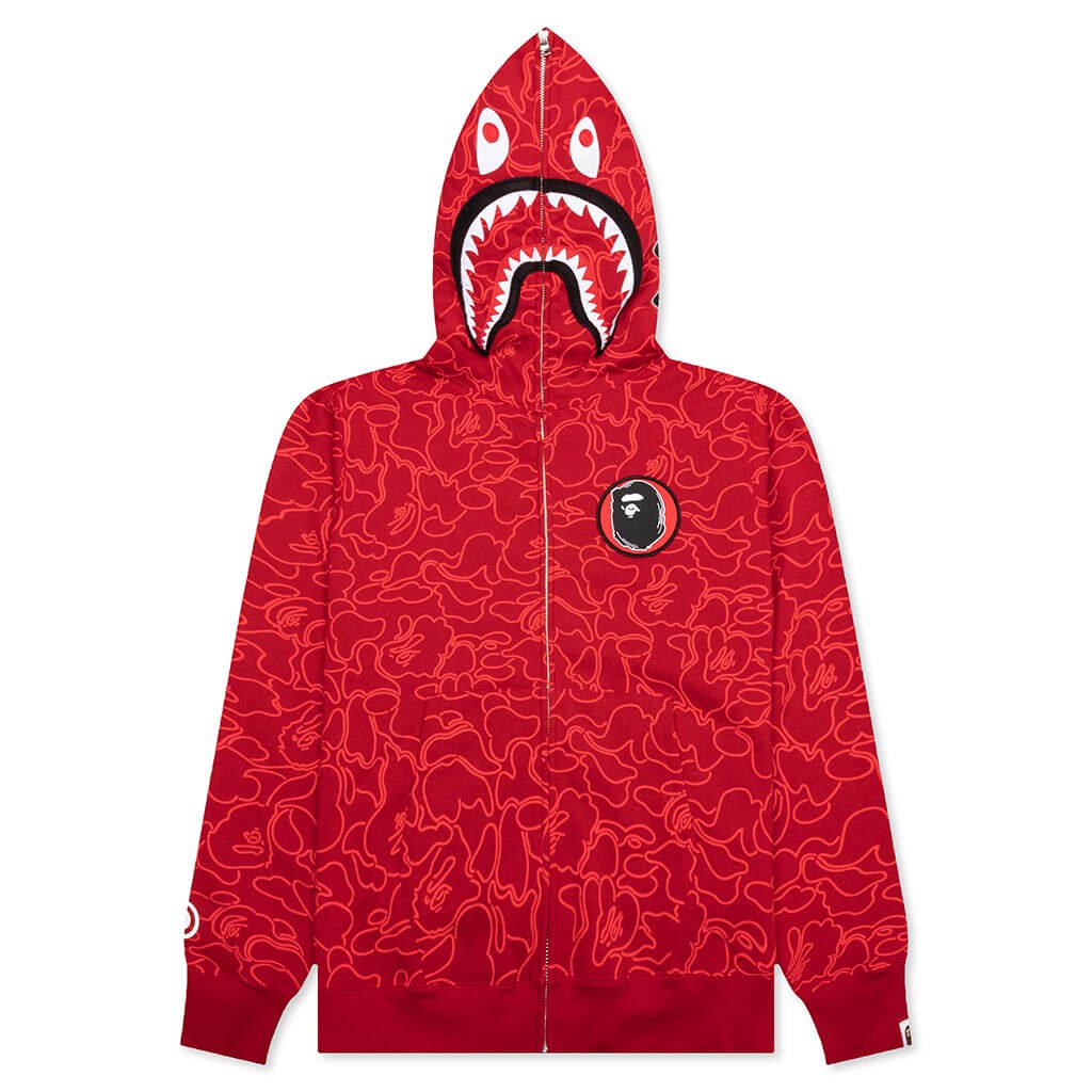 Hoodie Red Bape Shark Dual Camo Hoodie Bape 30th Anniversary Line