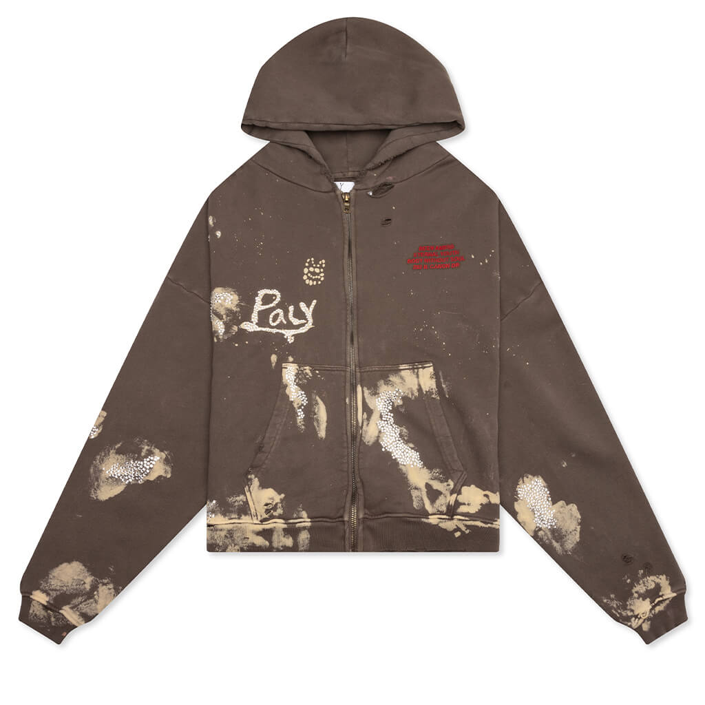 Been Amess Zip Hooded Sweatshirt - Brown – Feature