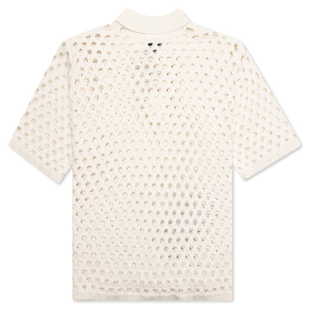 Big Mesh Polo Sweater - Ivory – Feature