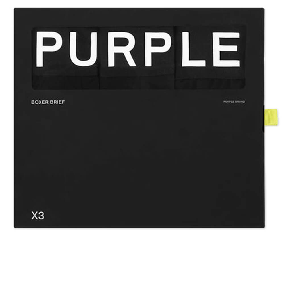 Purple Brand Boxer Brief Three Pack - Black