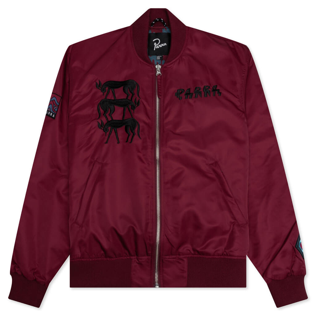 Stacked Pets Varsity Jacket - Deep Red – Feature