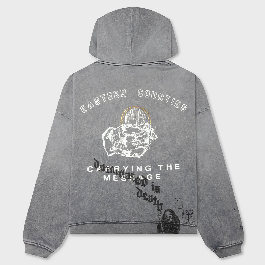 Carrying The Message Zip Hoodie - Gray – Feature