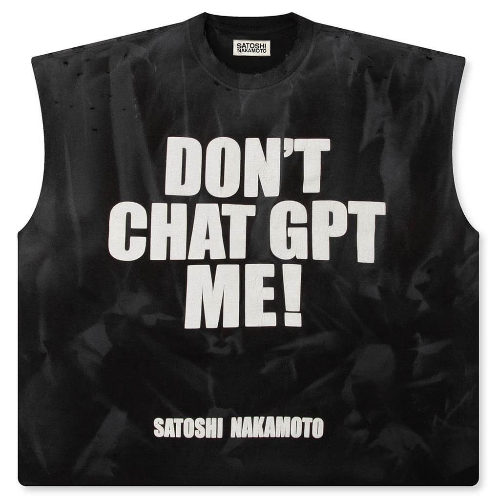 SATOSHI  Chat GPTee - Washed Black – Feature