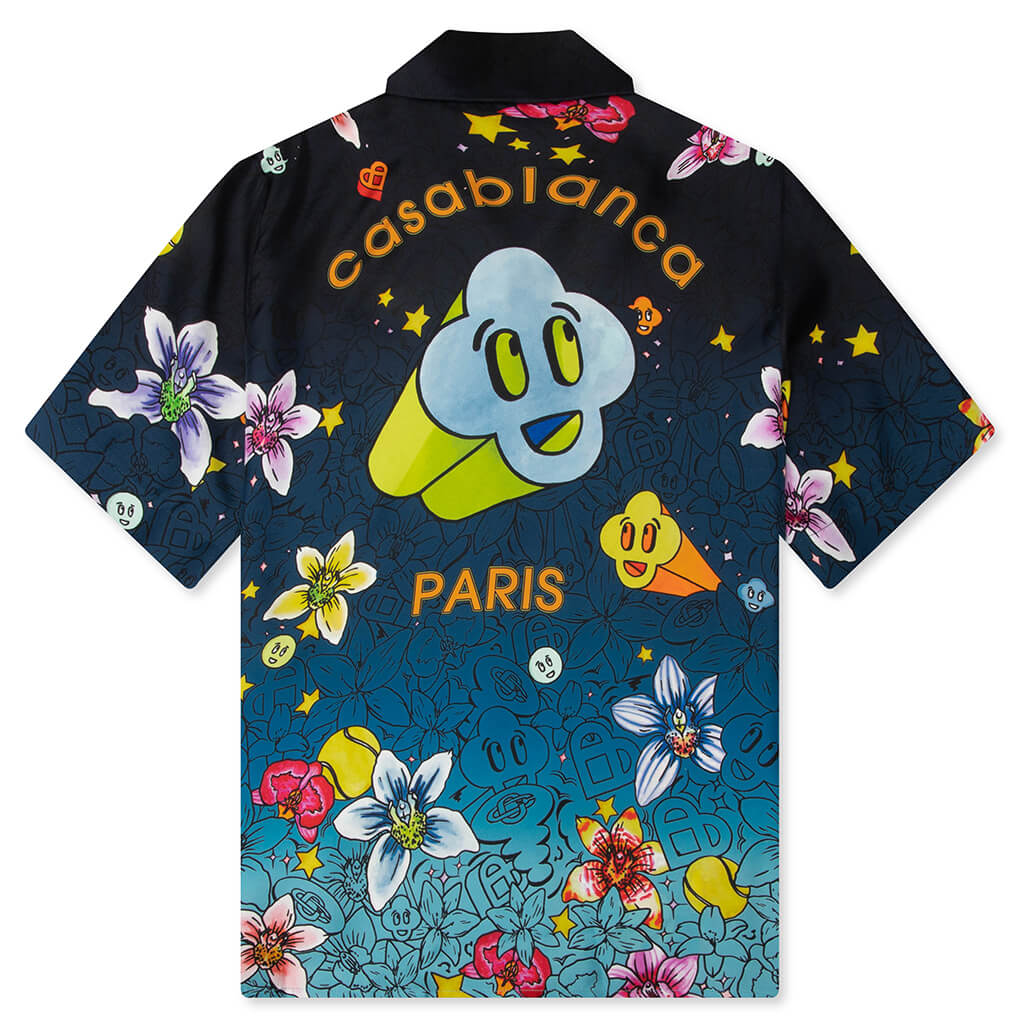 Collage D'Icones Graphiques S/S Silk Shirt - Multicolour – Feature