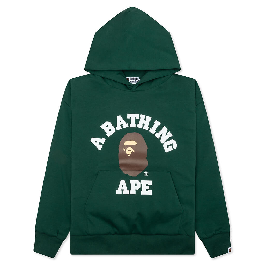 College Puffy Relaxed Fit Pullover Hoodie - Green – Feature