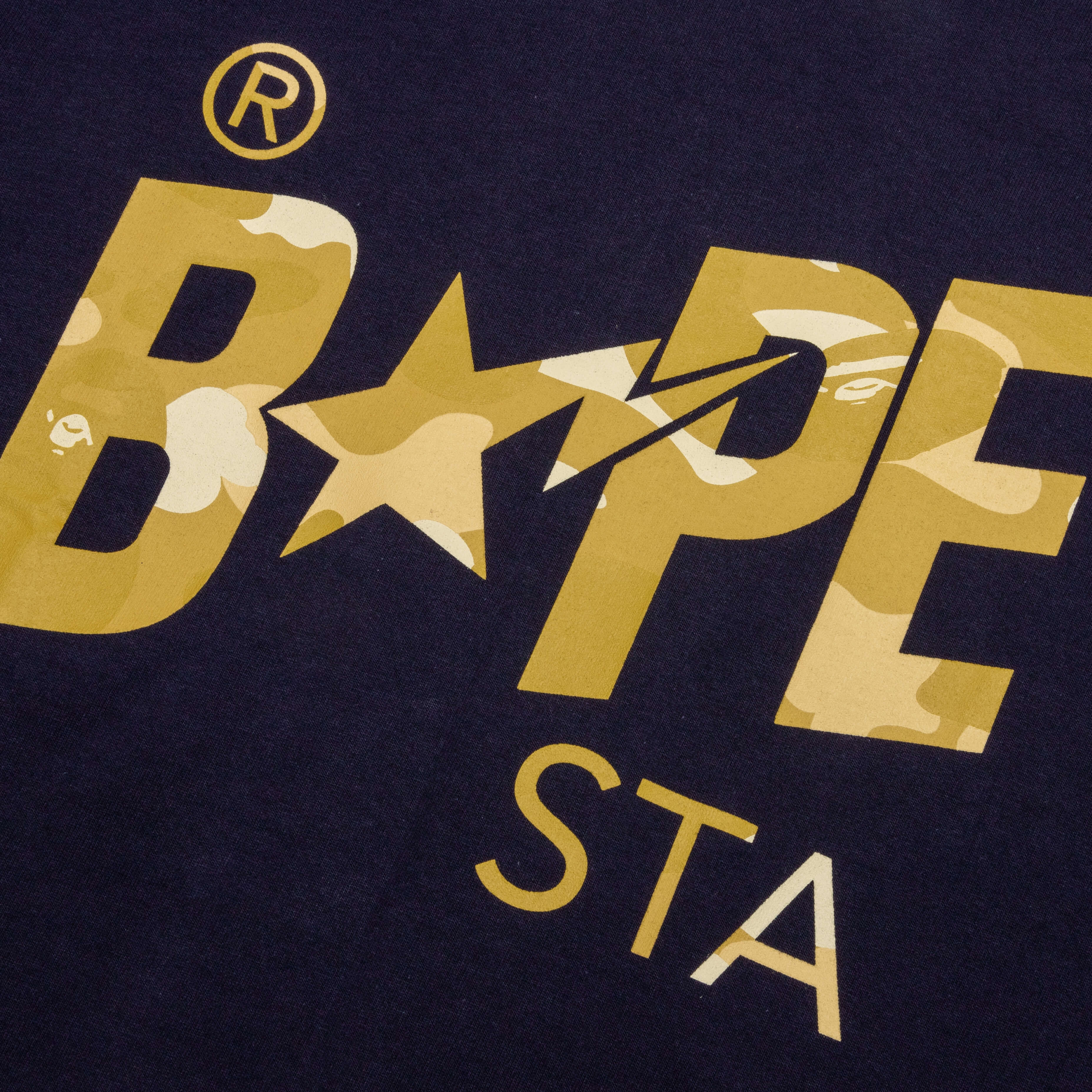 Color Camo Bape Sta Logo Tee Navy