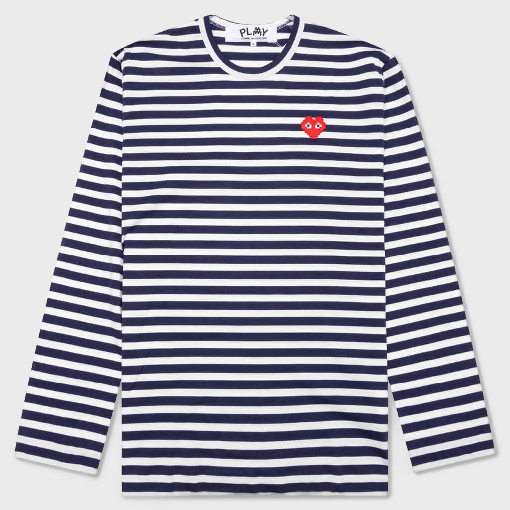 Comme des Garcons PLAY x the Artist Invader L/S T-Shirt - Navy