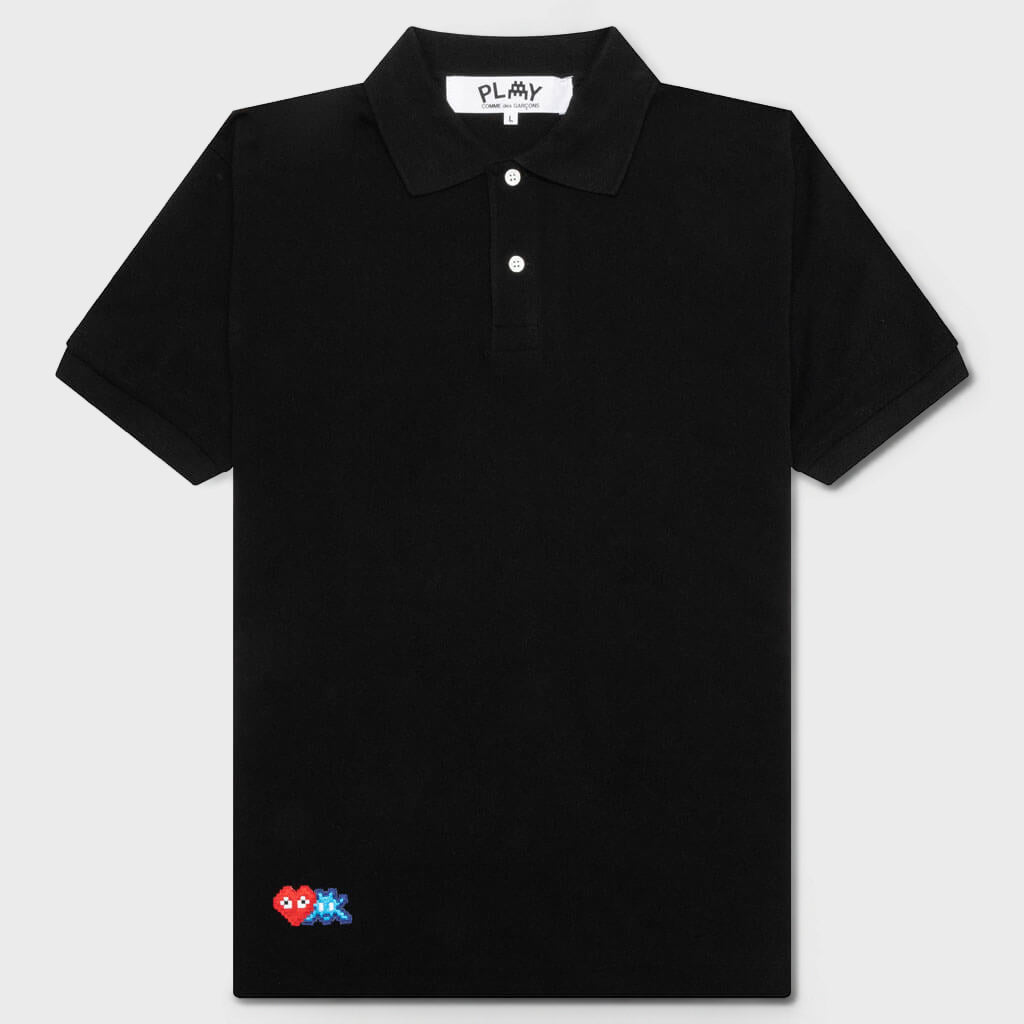 Comme des Garcons PLAY x the Artist Invader Polo - Black – Feature