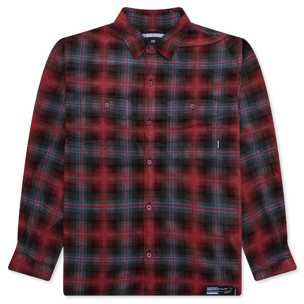 Corduroy Check Shirt L/S - Red – Feature