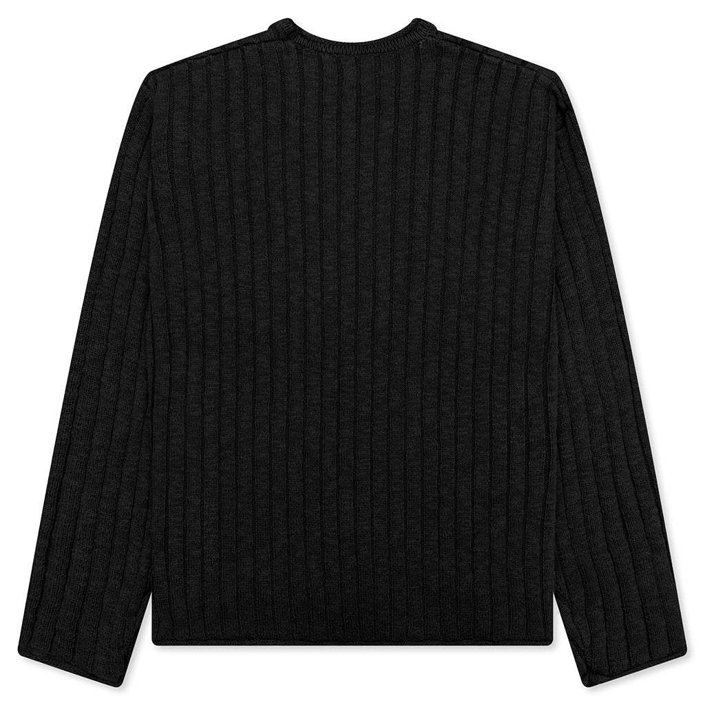 Cotton-Slub-Rib-Crew---Black- 