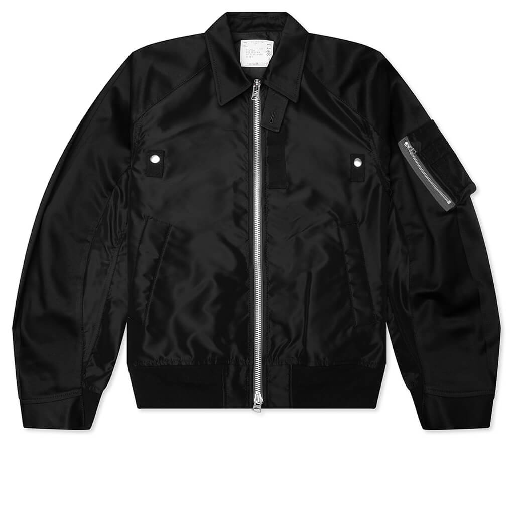 Cotton Chino x Nylon Twill Blouson - Black – Feature