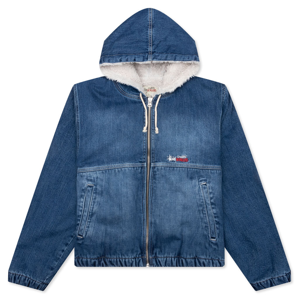 Denim Sherpa Work Jacket - Washed Blue – Feature