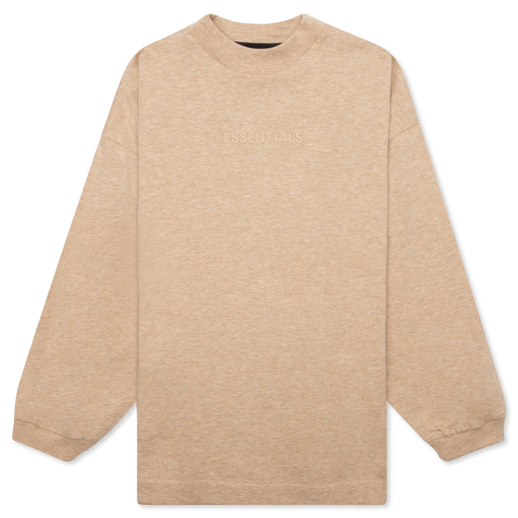 XL Fear of God ESSENTIALS Kids OAK (Tan) Logo Long Sleeve T-Shirt sale