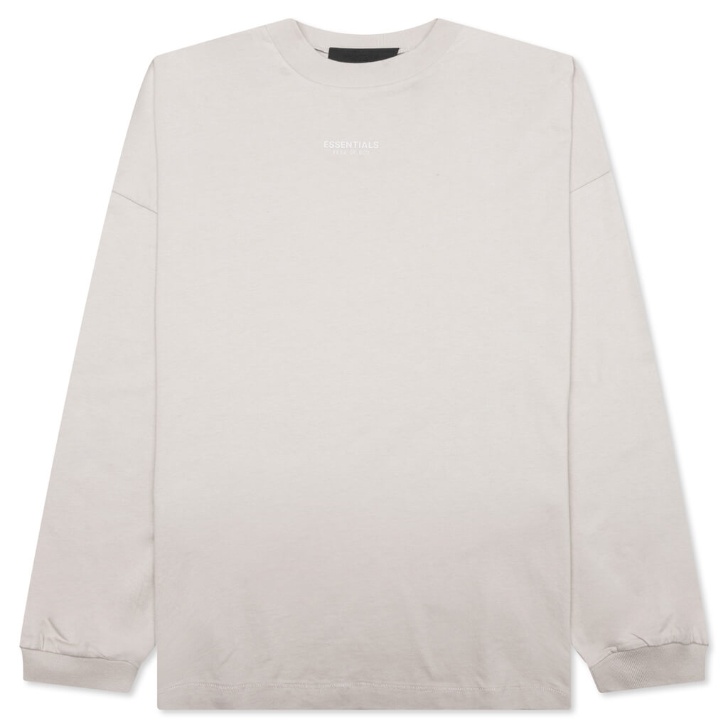 Heritage Long-Sleeve Tee, Repeating C Logo Collar Oxford Grey