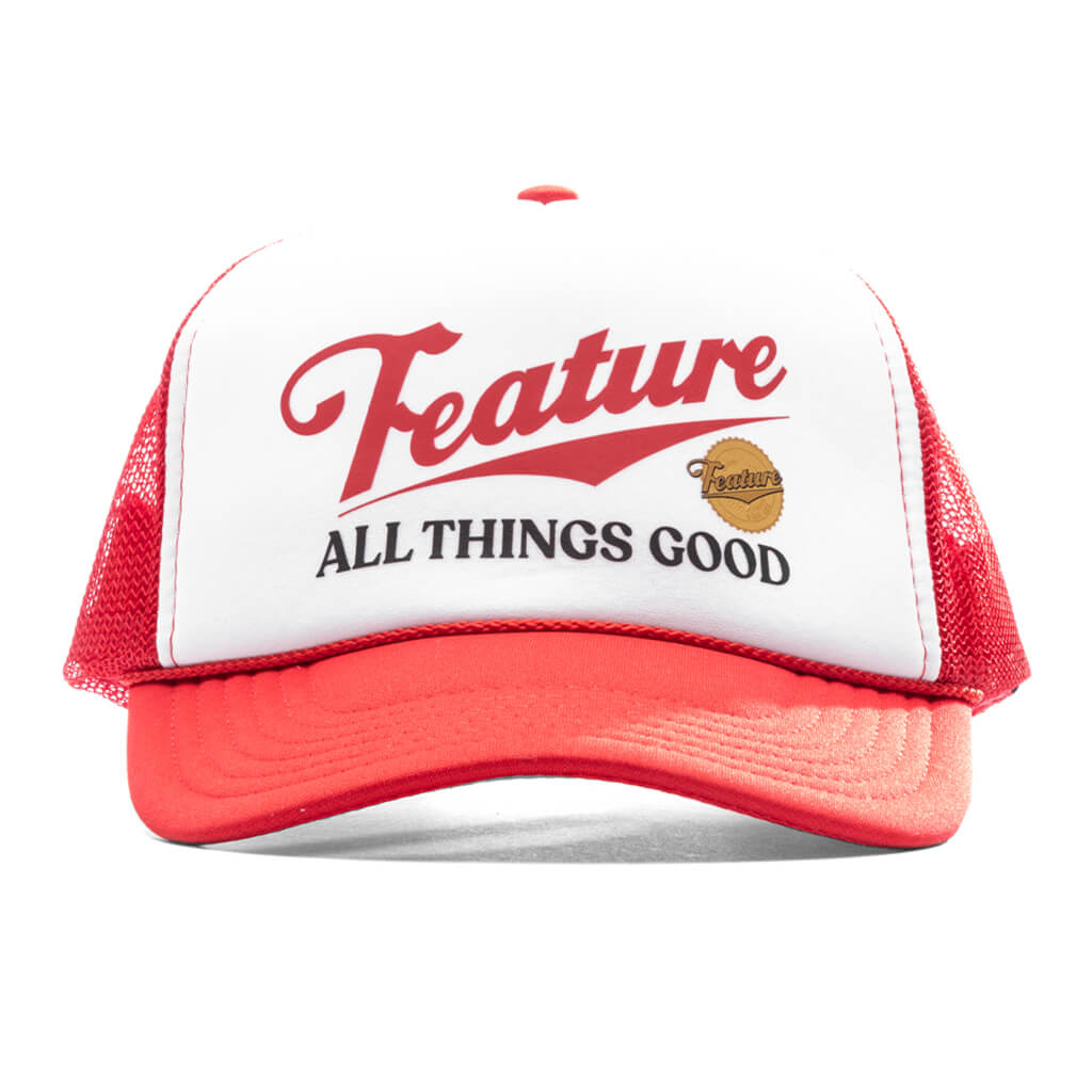Draft Trucker Hat - Red/White | Feature