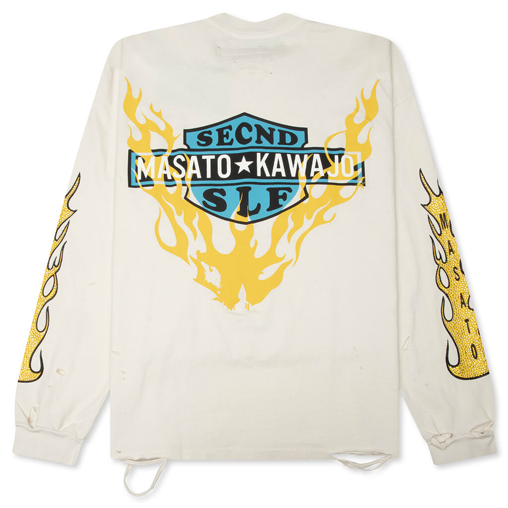 SeCND SLF x Masato Kawajo Firestorm Vintage L/S - Vintage White