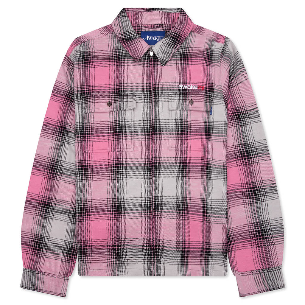 Flannel Zip Shirt - Pink – Feature