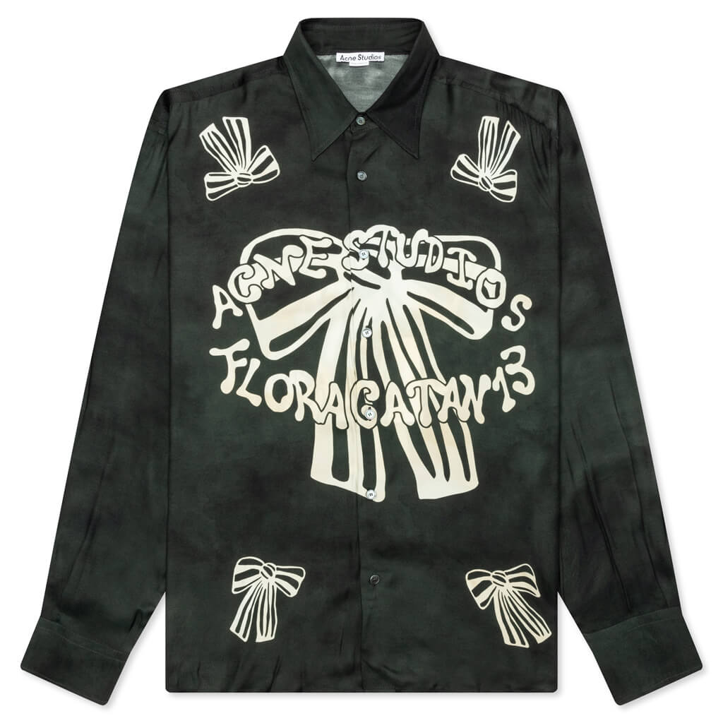 Acne シャツ Floragatan Button Up Shirt - Black/White – Feature