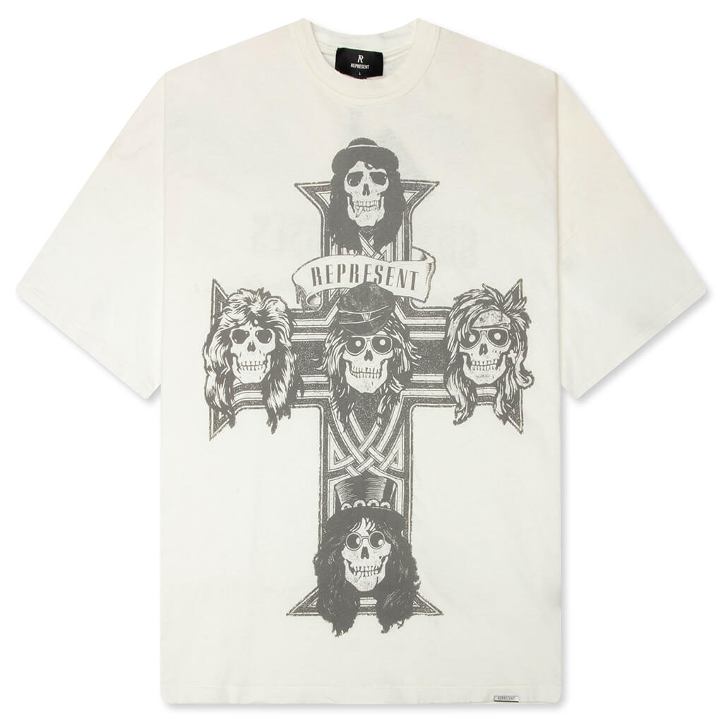 Represent x Guns N' Roses Cross T-Shirt - Washed Ecru – Feature