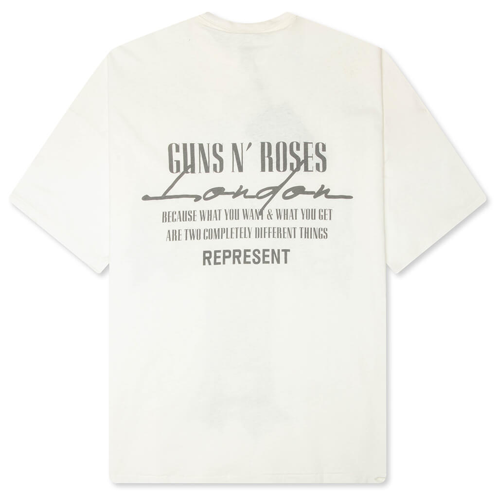 Represent x Guns N' Roses Cross T-Shirt - Washed Ecru – Feature