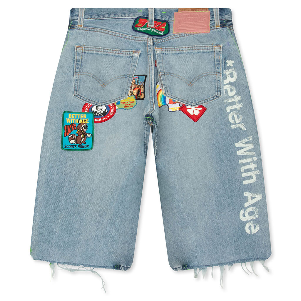 Gentlemen's Triple-Wide Long Denim Short - Indigo – Feature