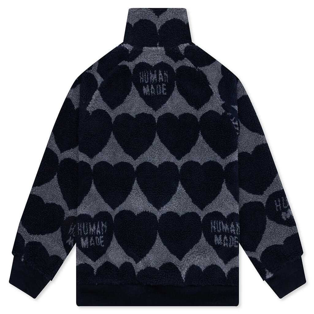 Heart Fleece Jacket - Navy – Feature