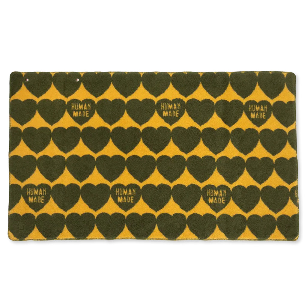 Heart Fleece Blanket - Olive Drab – Feature