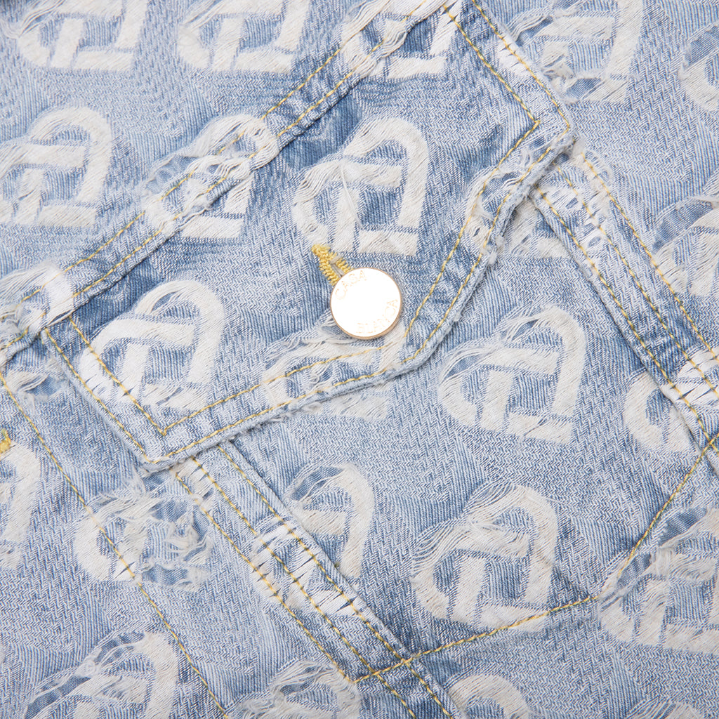 Indigo Bonita Jacquard Cardigan