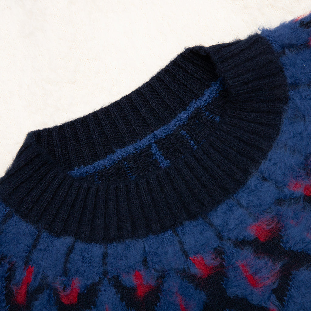 Jacquard Knit Pullover - Navy – Feature