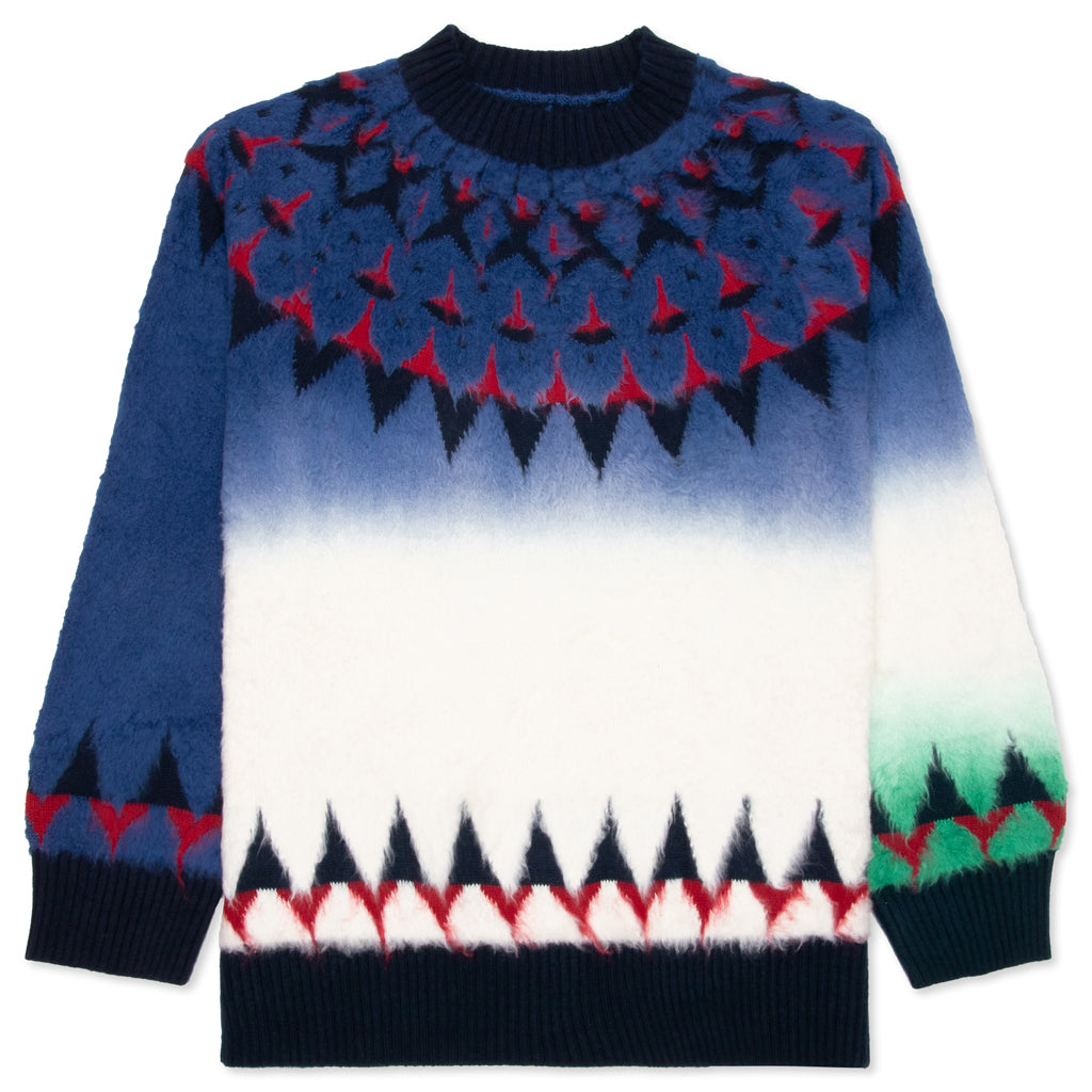 トップス 24ss sacai Jacquard Knit Pullover Jacquard Knit Pullover - Navy – Feature