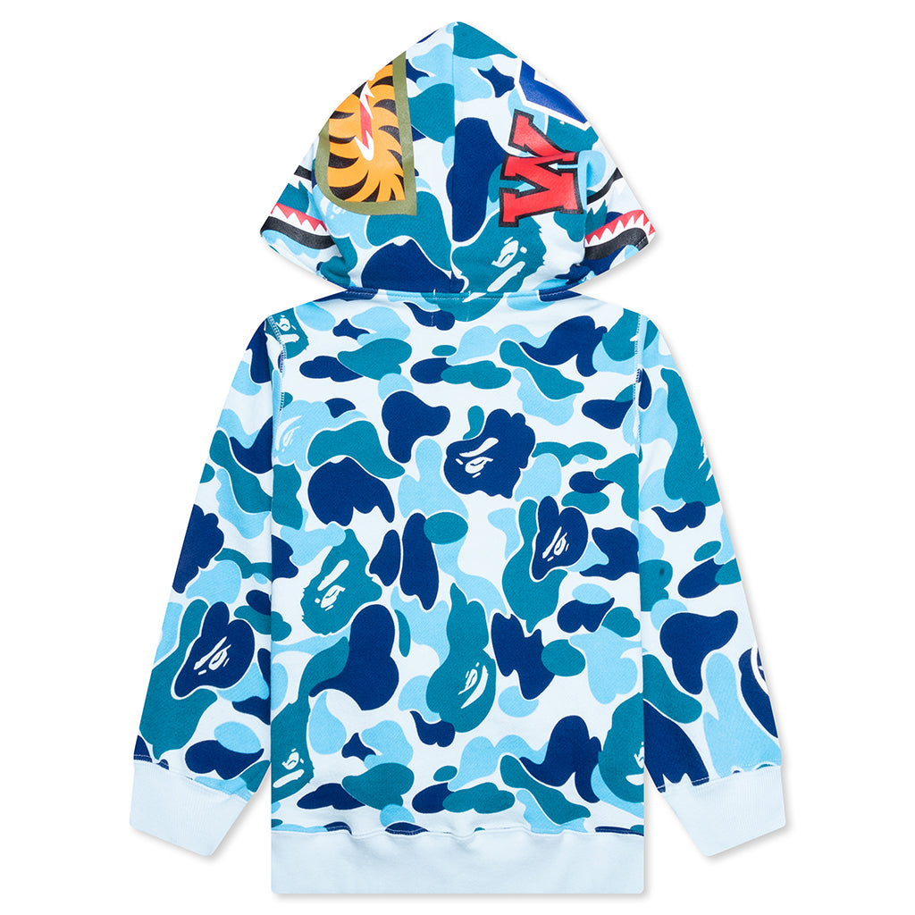 Kid's Abc Camo Shark Zip Hoodie - Blue – Feature