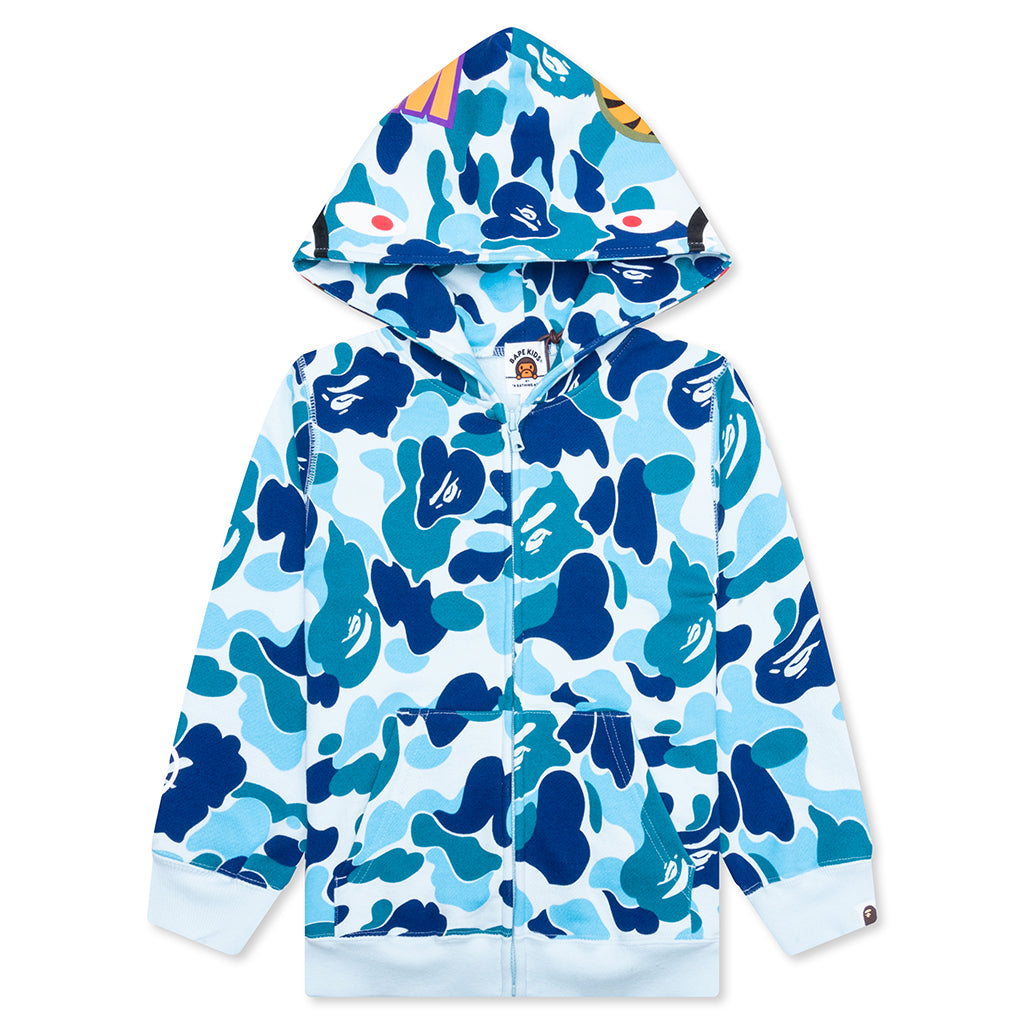 トップス Bape Abc Camo Shark Blue Full Zip L BAPE ABC Camo Shark Full Zip Hoodie 