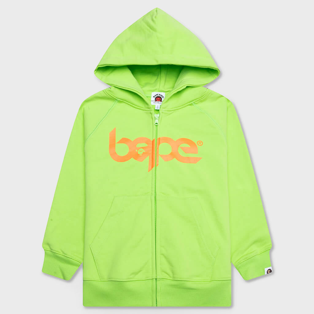 Kid's Bape Relaxed Fit Pigment Dye Zip Hoodie - Green – Feature