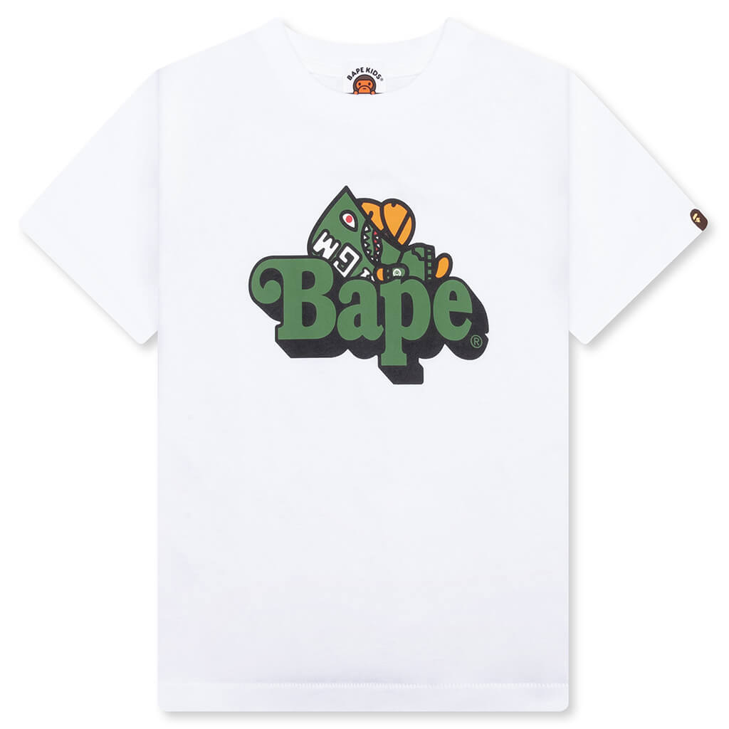 Kid's Shark Milo on Bape Tee - White/Green – Feature