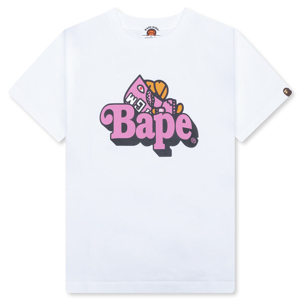Kid's Shark Milo on Bape Tee - White/Pink – Feature